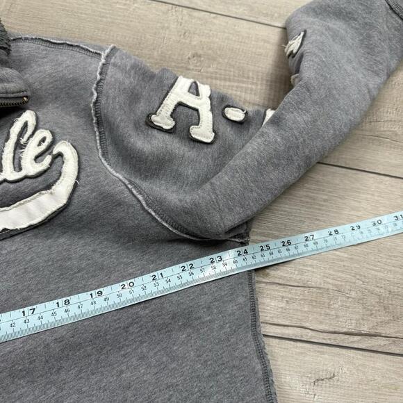 Y2K Aeropostale Sherpa Lined Zip Jacket Gray Sz L Applique Logo A87 Fleece Skate - Picture 8 of 9